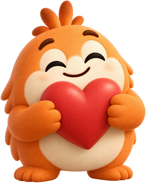 Tukka holding a heart